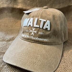 Tan Malta Embroidered Cap Mens or womens